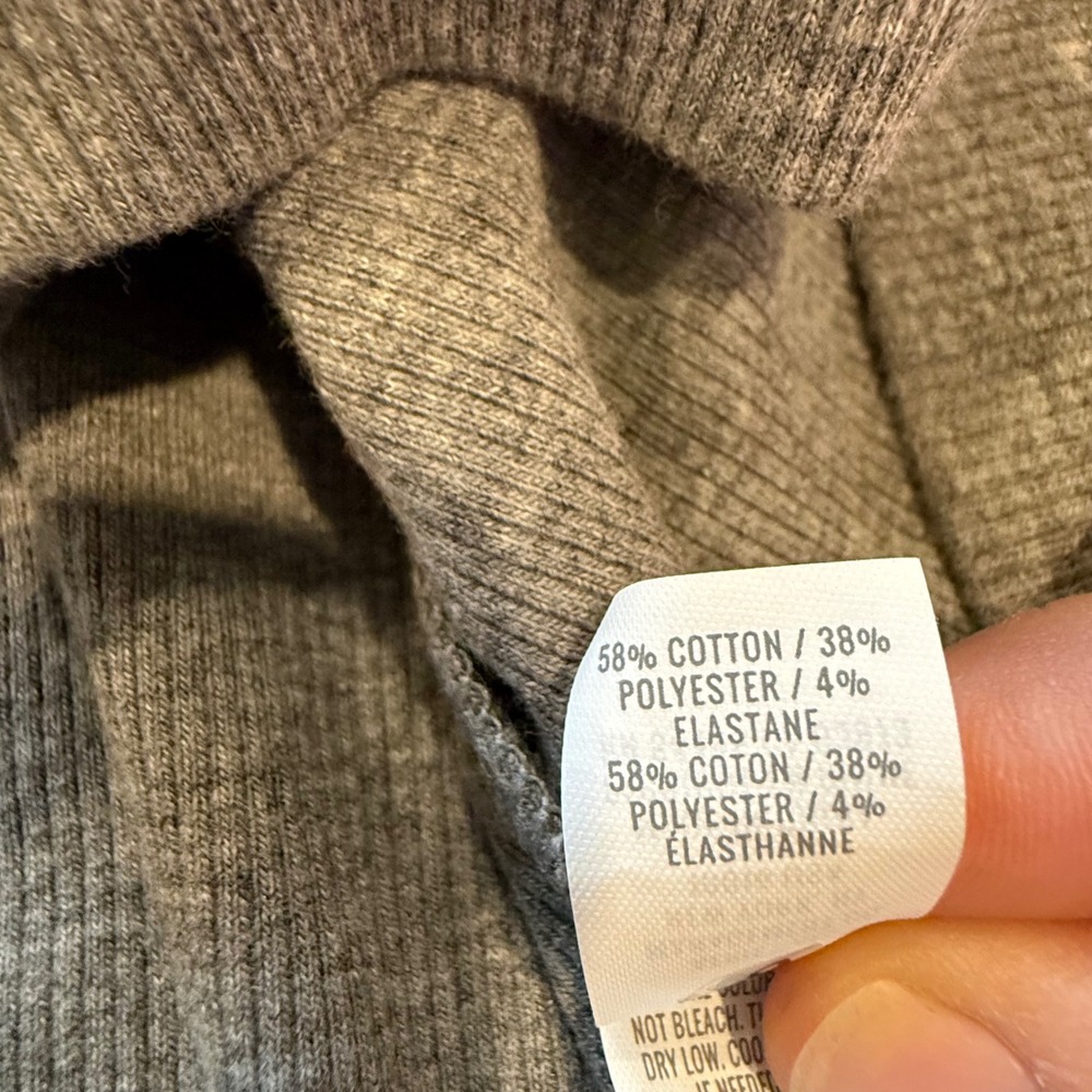 Aerie Womens XL Gray Ribbed Twist Front Long Sleeve T-Shirt Dress New - Picture 5 of 5